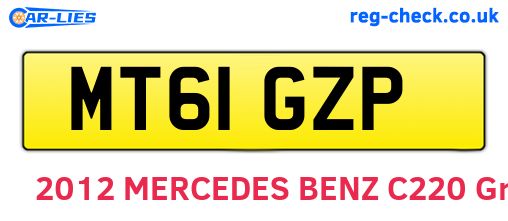MT61GZP are the vehicle registration plates.
