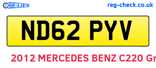 ND62PYV are the vehicle registration plates.