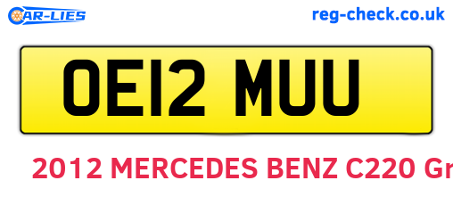 OE12MUU are the vehicle registration plates.
