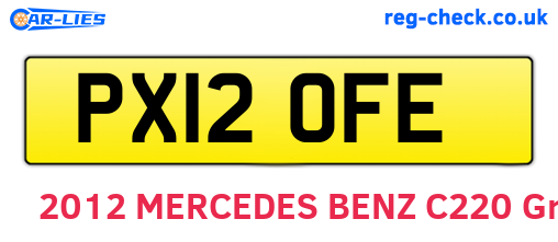 PX12OFE are the vehicle registration plates.