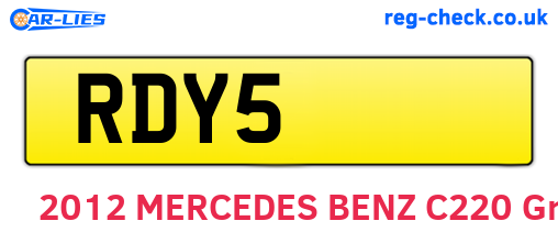 RDY5 are the vehicle registration plates.