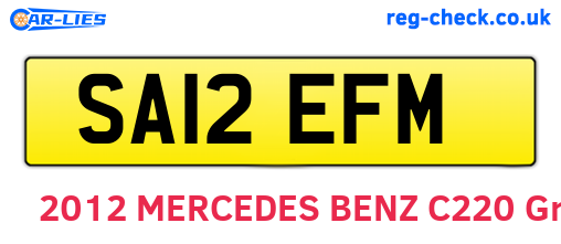 SA12EFM are the vehicle registration plates.