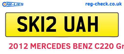 SK12UAH are the vehicle registration plates.