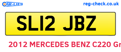 SL12JBZ are the vehicle registration plates.
