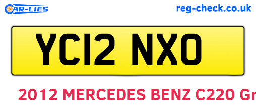 YC12NXO are the vehicle registration plates.