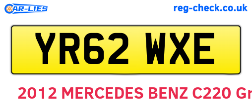 YR62WXE are the vehicle registration plates.