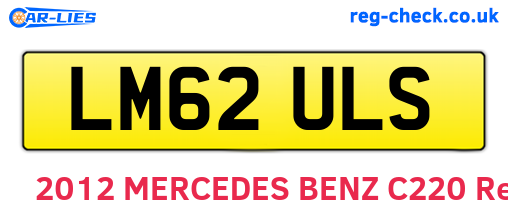 LM62ULS are the vehicle registration plates.