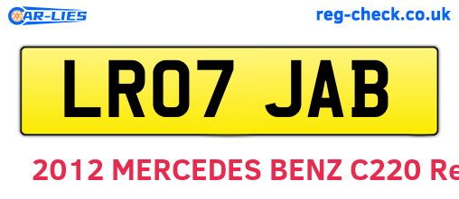 LR07JAB are the vehicle registration plates.