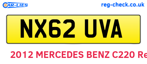 NX62UVA are the vehicle registration plates.