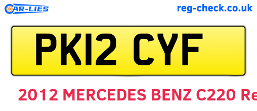 PK12CYF are the vehicle registration plates.