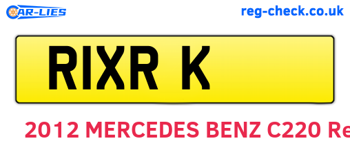R1XRK are the vehicle registration plates.
