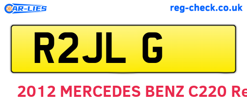 R2JLG are the vehicle registration plates.