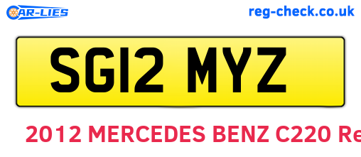 SG12MYZ are the vehicle registration plates.