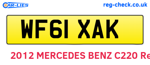WF61XAK are the vehicle registration plates.