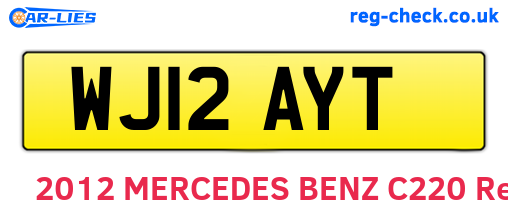 WJ12AYT are the vehicle registration plates.