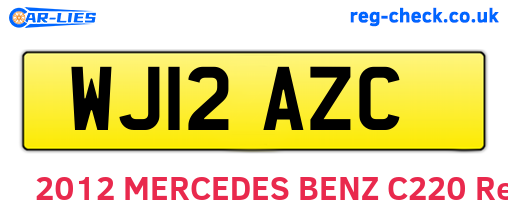 WJ12AZC are the vehicle registration plates.