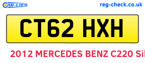 CT62HXH are the vehicle registration plates.