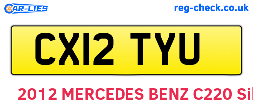 CX12TYU are the vehicle registration plates.