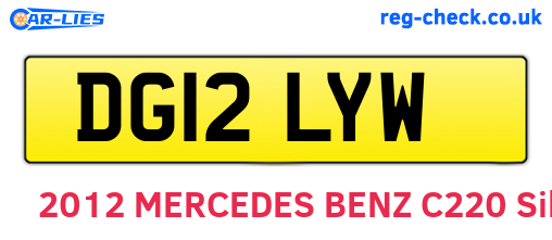 DG12LYW are the vehicle registration plates.