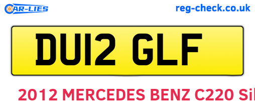 DU12GLF are the vehicle registration plates.