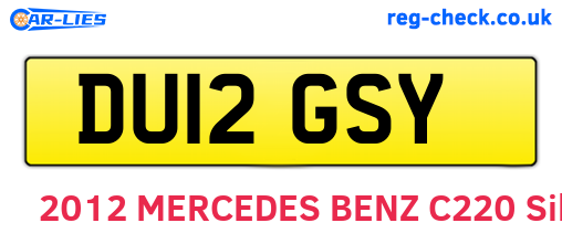 DU12GSY are the vehicle registration plates.