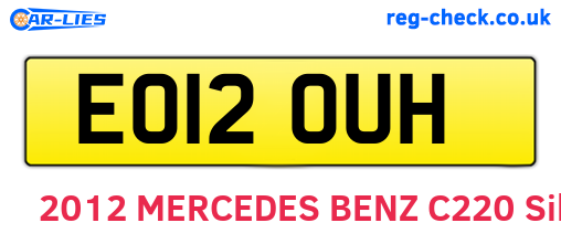 EO12OUH are the vehicle registration plates.