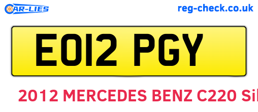EO12PGY are the vehicle registration plates.