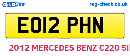 EO12PHN are the vehicle registration plates.