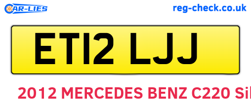 ET12LJJ are the vehicle registration plates.