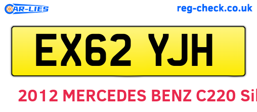 EX62YJH are the vehicle registration plates.