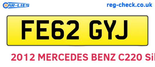 FE62GYJ are the vehicle registration plates.