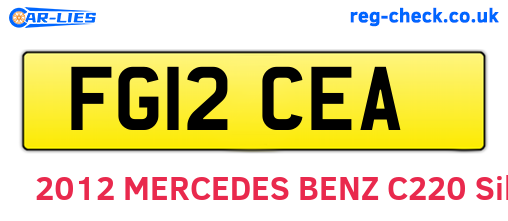 FG12CEA are the vehicle registration plates.