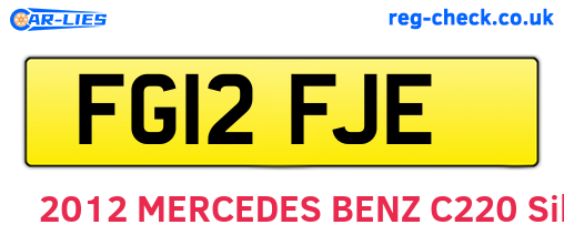 FG12FJE are the vehicle registration plates.