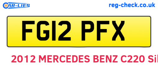 FG12PFX are the vehicle registration plates.
