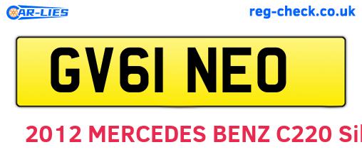 GV61NEO are the vehicle registration plates.