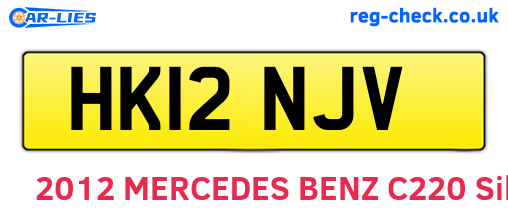 HK12NJV are the vehicle registration plates.