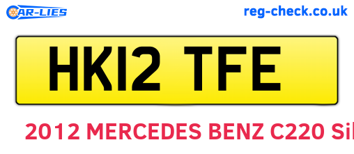 HK12TFE are the vehicle registration plates.