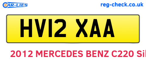 HV12XAA are the vehicle registration plates.