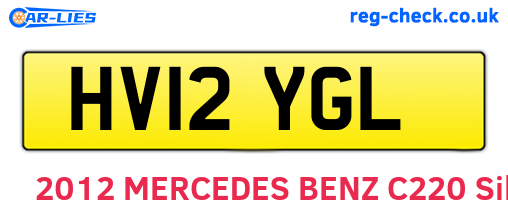 HV12YGL are the vehicle registration plates.