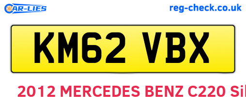 KM62VBX are the vehicle registration plates.