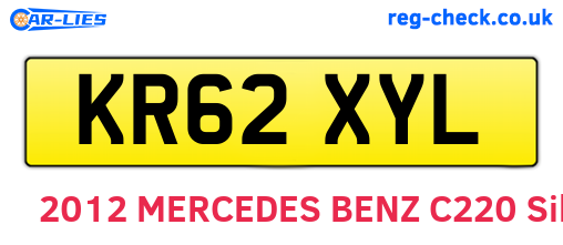 KR62XYL are the vehicle registration plates.