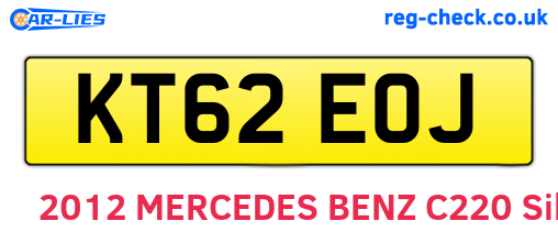 KT62EOJ are the vehicle registration plates.