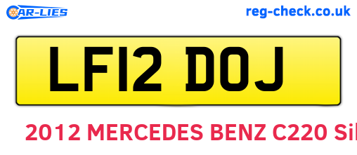 LF12DOJ are the vehicle registration plates.