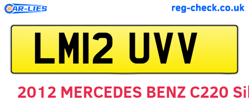 LM12UVV are the vehicle registration plates.