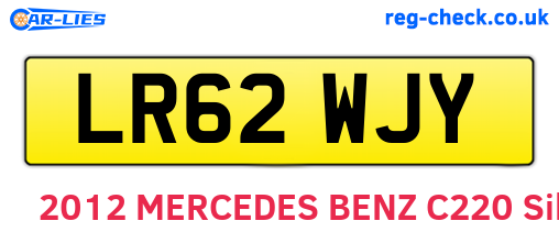 LR62WJY are the vehicle registration plates.