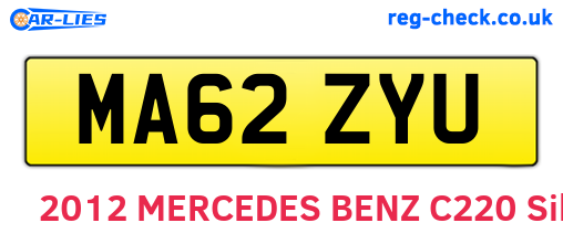 MA62ZYU are the vehicle registration plates.