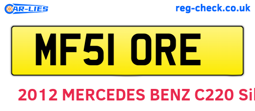 MF51ORE are the vehicle registration plates.