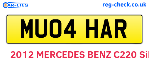 MU04HAR are the vehicle registration plates.