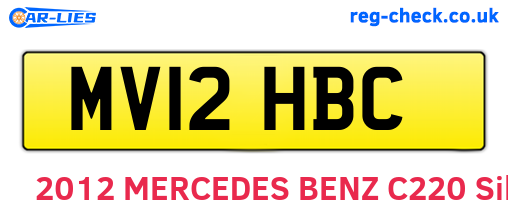 MV12HBC are the vehicle registration plates.