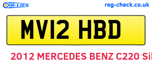 MV12HBD are the vehicle registration plates.